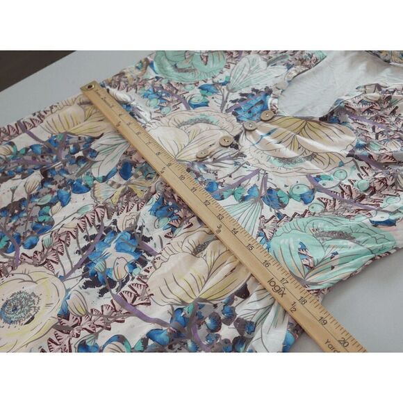 Women's Floral V-neck Button accent Midi Dress L - Picture 7 of 9